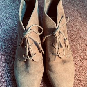 Taupe Lace Up  Ankle Booties